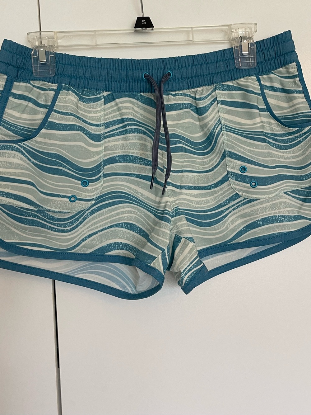 United By Blue Teal Wave Print Board Shorts